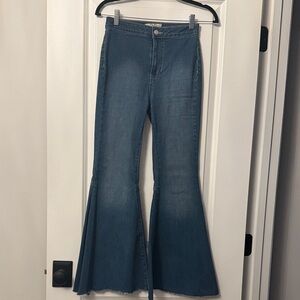 Womens Free People sz 25 High Rise Blue Flared Jeans